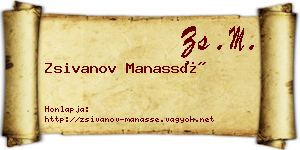Zsivanov Manassé névjegykártya
